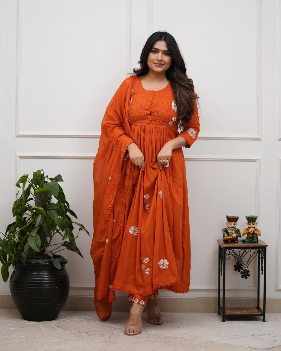 Designer Anarkali Kurti pant  duppta set