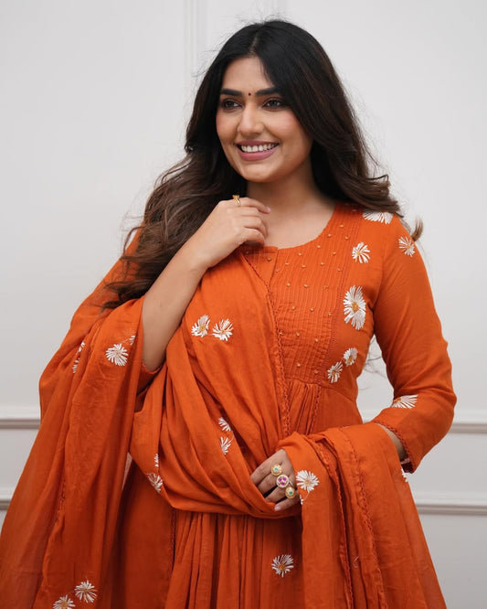 Designer Anarkali Kurti pant  duppta set