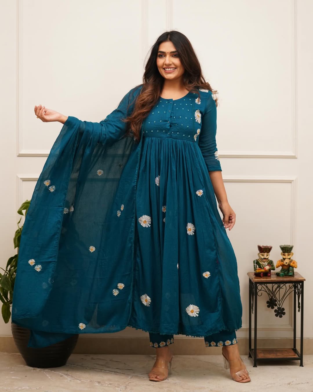 Designer Anarkali Kurti pant  duppta set