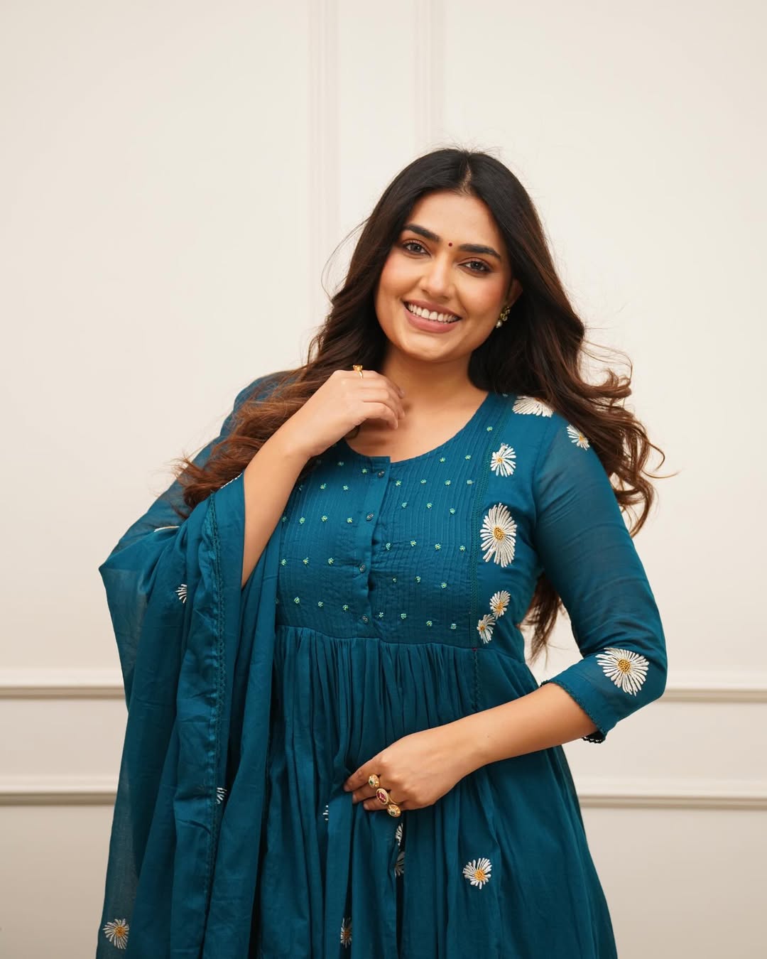 Designer Anarkali Kurti pant  duppta set